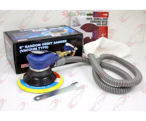 6" Air Random Orbital Palm Sander Vacuum Type w/ 20pc 80 & 100-Grit Sanding Disc